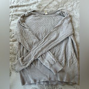 Kate Quinn organic cotton grey woven boat neck sweater